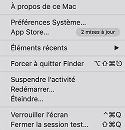 Le menu Apple sur Mac