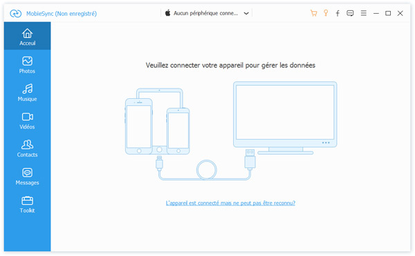 Connecter l'iPhone avec MobieSync