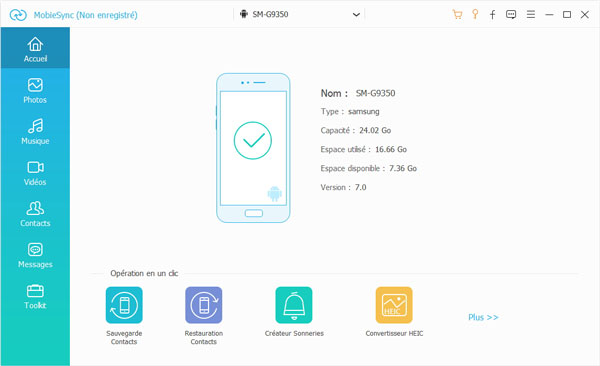 Connecter Android à MobieSync