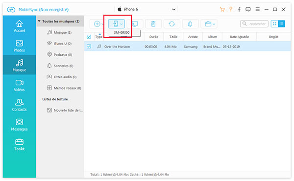Importer de la musique iPhone vers Samsung