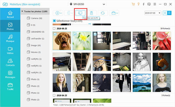 Transférer les photos Samsung vers PC