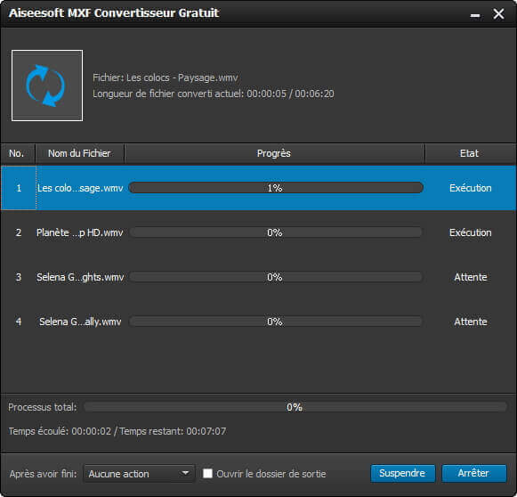 Merci d'avoir installé Aiseesoft MXF Convertisseur Gratuit
