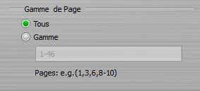 Choisir la gamme des pages