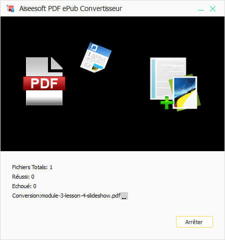 Convertir le fichier PDF en ePub