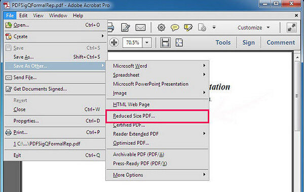 Compresser PDF avec Adobe Acrobat