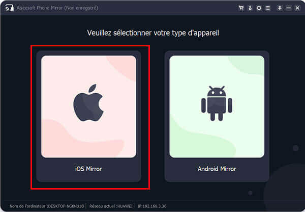 Sélectionner iOS Mirror