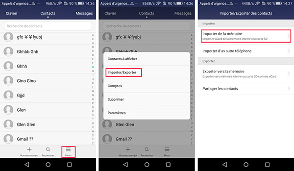 Sélectionner les contacts Sur Huawei