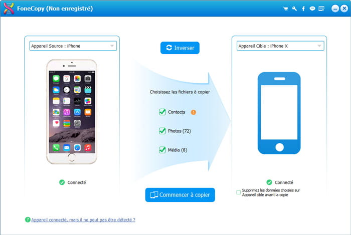 Transférer les données iPhone ves iPhone avec FoneCopy