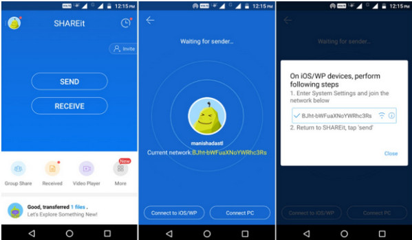 Send photos from Android phone