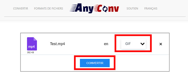 Créer un GIF avec AnyConv