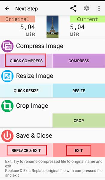 Compresser PNG sur Android