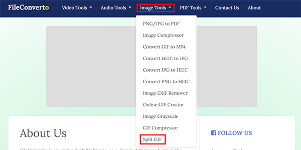 Outil Split GIF dans FileConverto