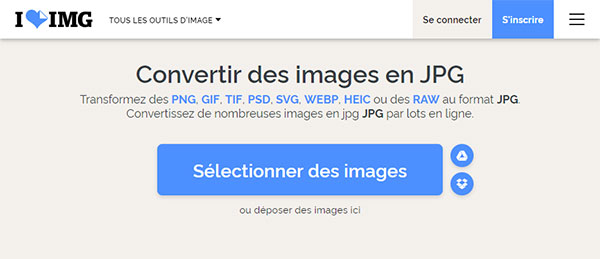 iLoveIMG Convertir les images en JPG