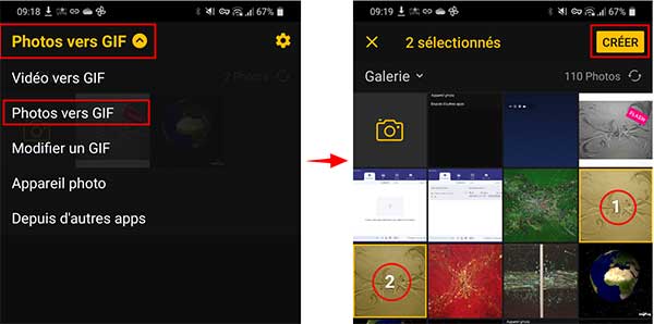 Photos vers GIF dans ImgPlay