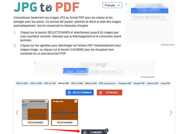 Convertir des images JPG to PDF