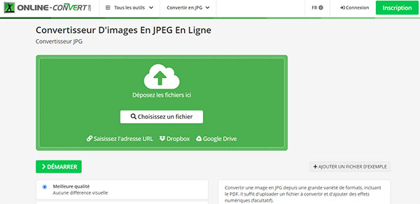 Online-Convert Convertisseur d'images en JPG