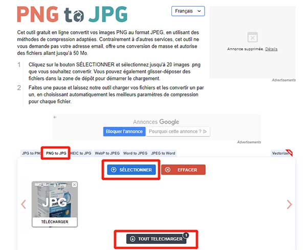 Le site PNG to JPG