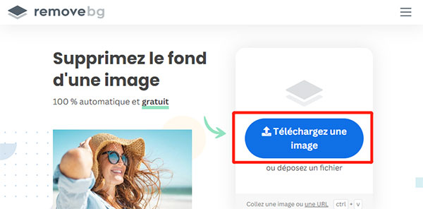 Importer l'image dans removebg