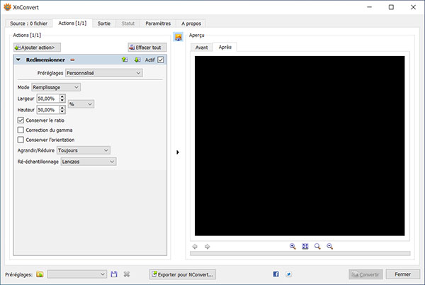 XnConvert Compresser des images