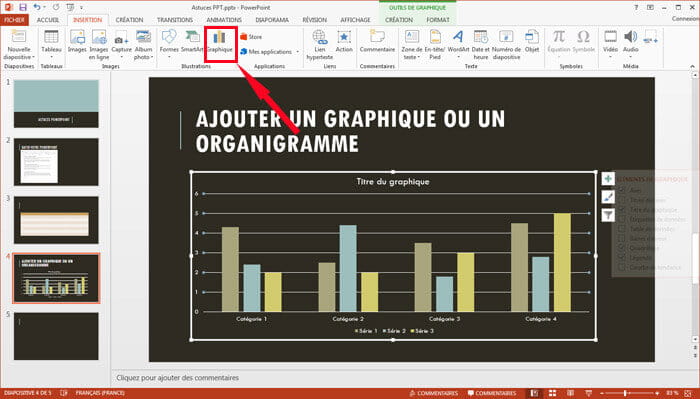 Ajouter un graphique/organigramme sur PPT