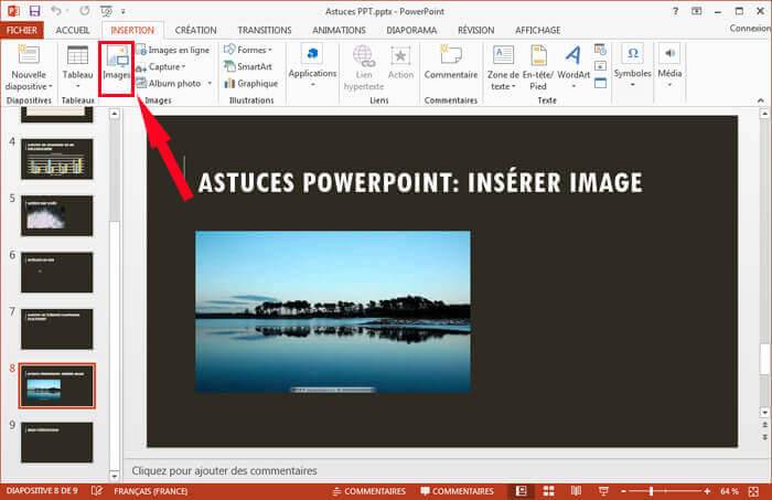 Ajouter et compresser les images pour PowerPoint
