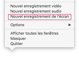 Nouvel enregistrement de l'écran