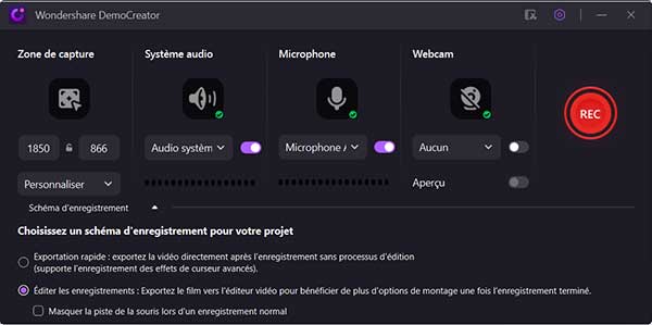 Configuration de Wondershare DemoCreator