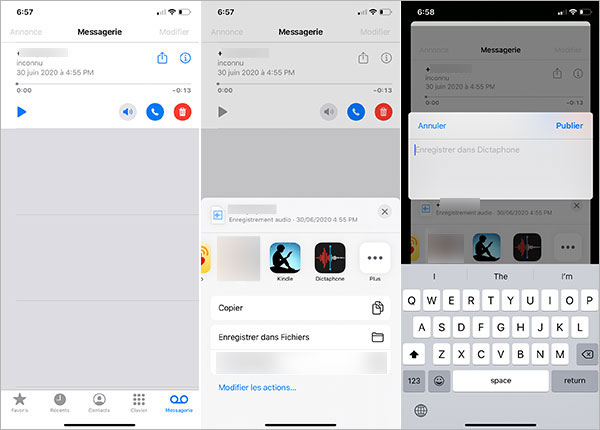 enregistrer message vocal imessage