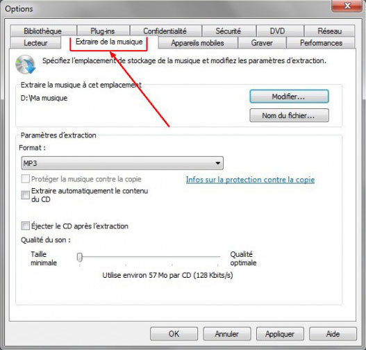 Extraire un CD en MP3 avec Lecteur Windows Media