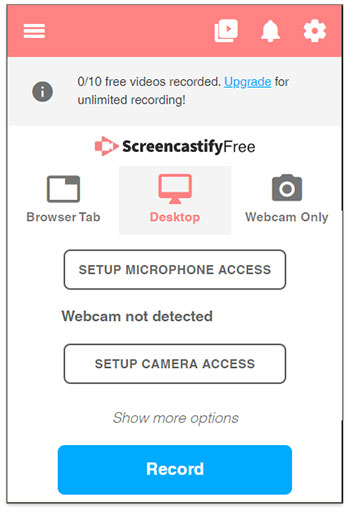 Enregistrer l'écran avec Screencastify