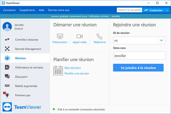 Interface de TeamViewer