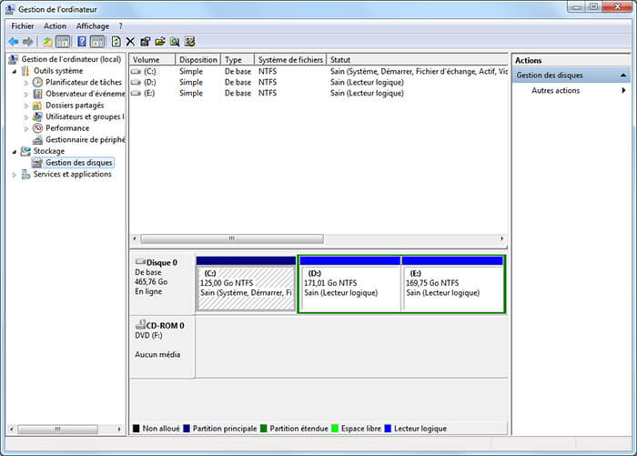 Convertir le disque dur RAW en NTFS avec Diskpart
