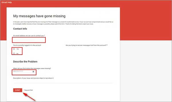 Récupérer des mails supprimés Gmail avec le service clientèle de Gmail
