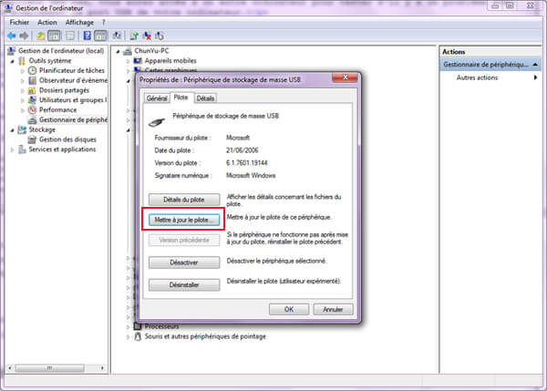 Mettre à jour le pilote du lecteur flash USB