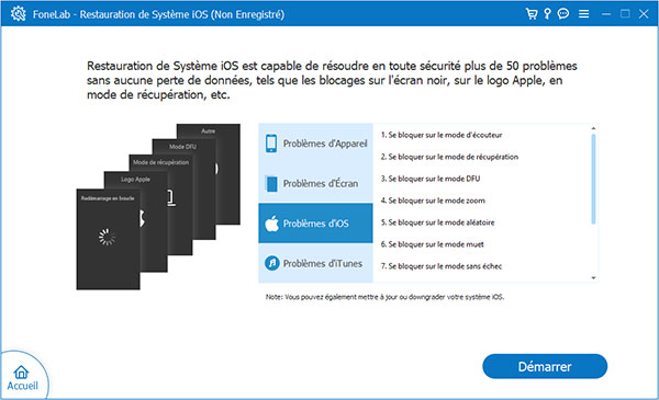 Lancer Restauration de Système iOS