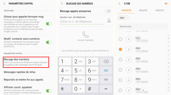 Bloquer des numéros Samsung