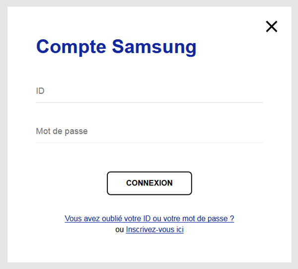 Se connecter le compte Samsung