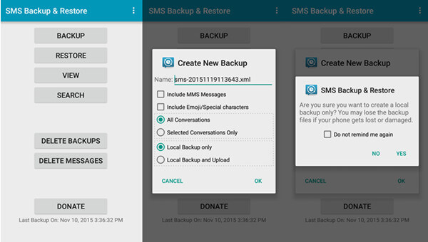 Sauvegarder des SMS Huawei par SMS Backup & Restore