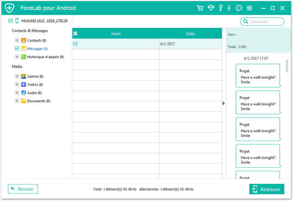 Restaurer les SMS sur Huawei