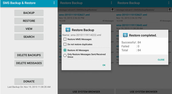  Restaurer des SMS Huawei par SMS Backup & Restore