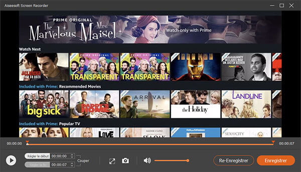 Couper et enregistrer la vidéo Amazon Prime