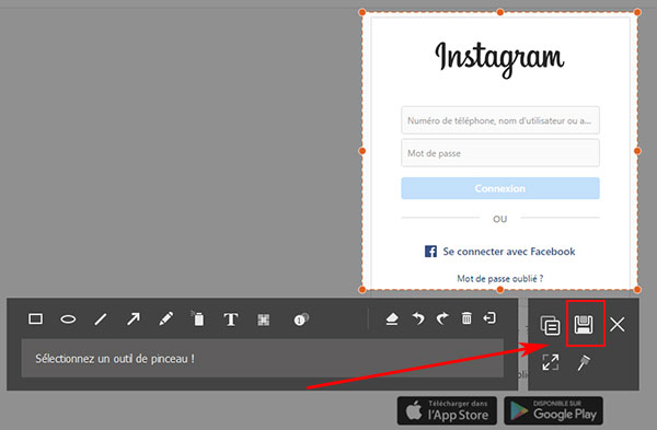 Enregistrer la photo Instagram