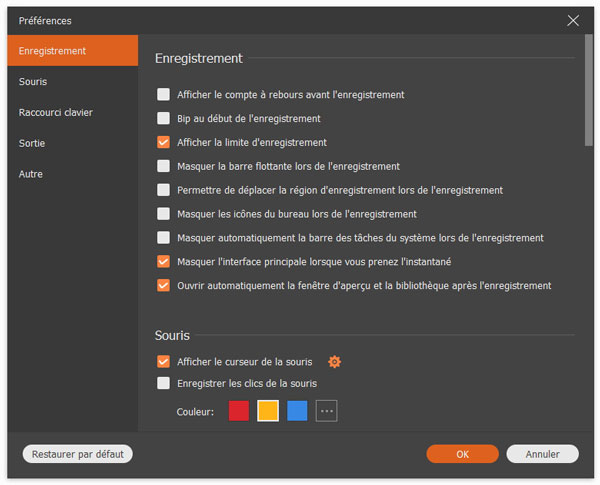 Modifier les préférences audio