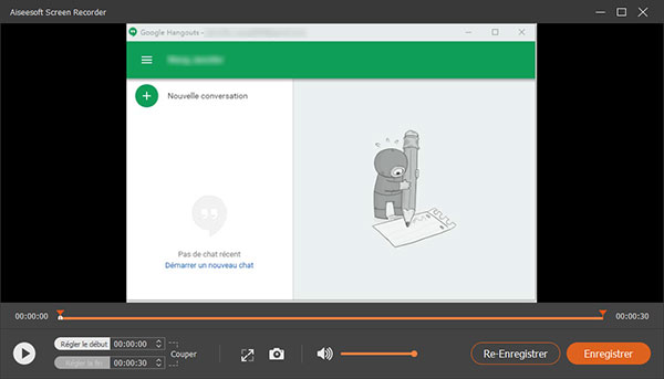 Prévisualiser et sauvegarder l'enregistrement Google Hangouts