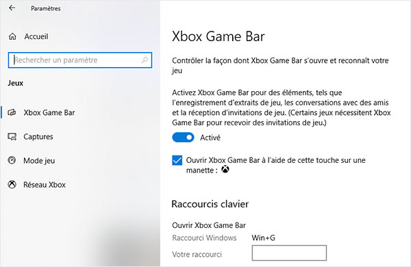 Activer la Xbox Game Bar