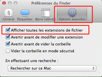 Afficher et masquer les extensions sur Mac