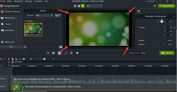 Faire le rognage vidéo avec Camtasia