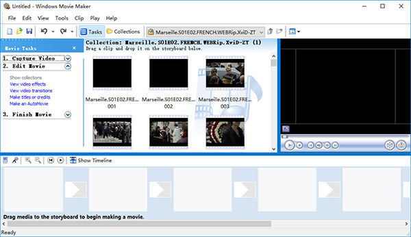 Charger les vidéo dans Windows Movie Maker