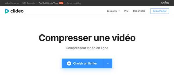 Clideo compresser une vidéo