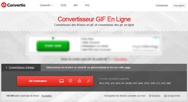 Ouvrir le convertisseur GIF en ligne